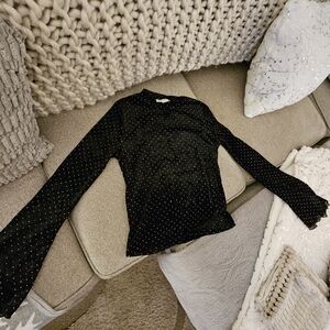 Black velvet sheer top